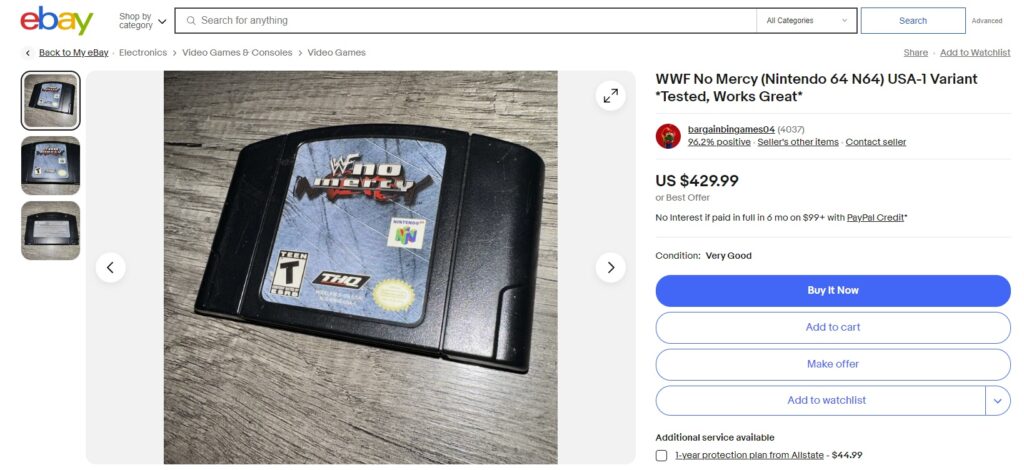 wwf no mercy variant ebay